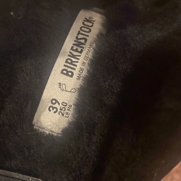 NWT Birkenstock Black Mayari Shearling lined Sandals Leather size 39 8 - Picture 6 of 10